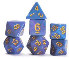 Sirius Dice: 7 Set Polyhedral Blue Unicorn (tube) SDZ0021-03